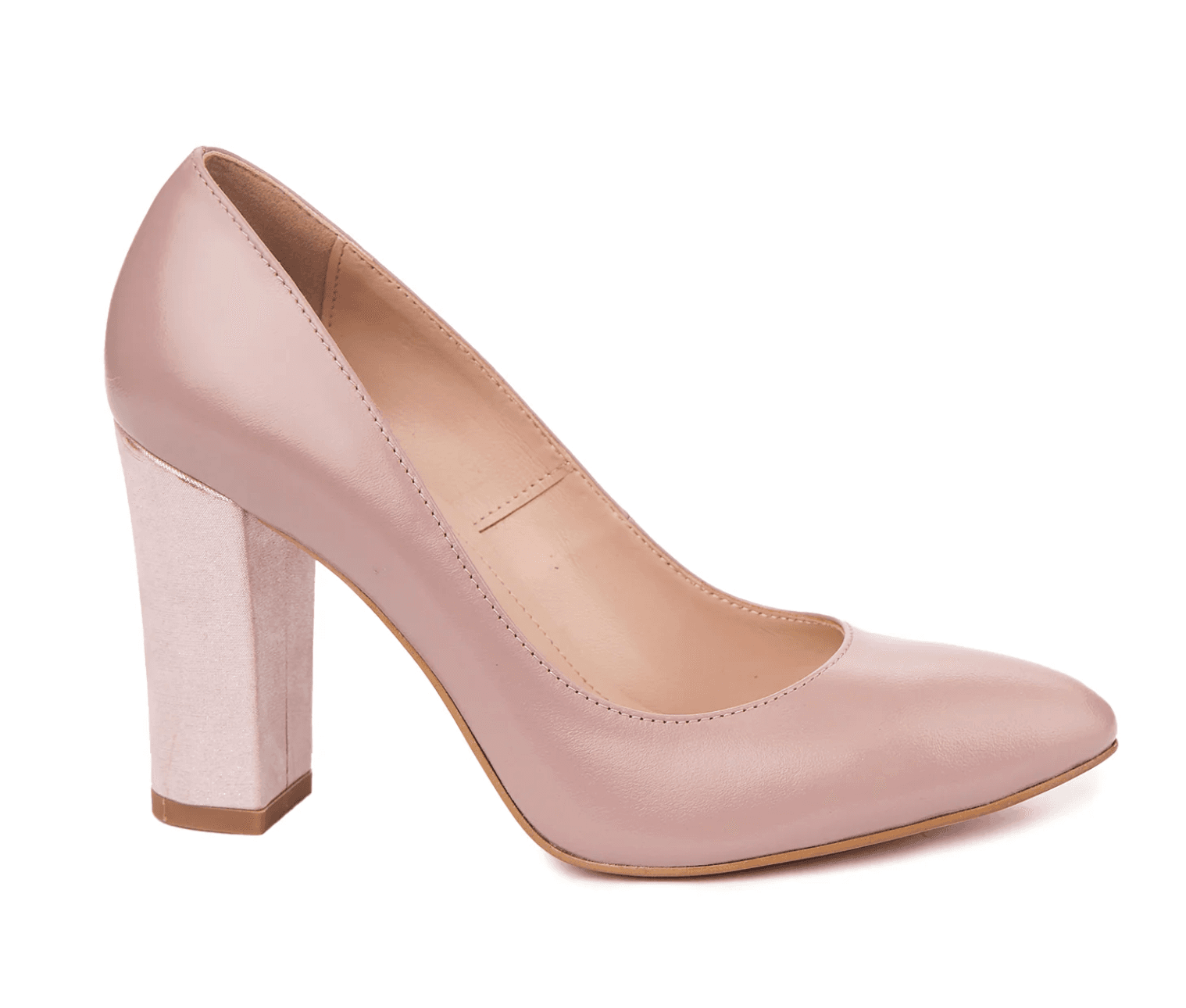 Blush Metallic Heel Pump